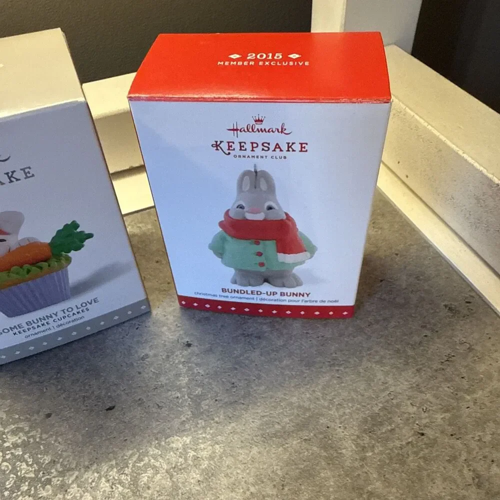 Hallmark Christmas Ornaments Some Bunny to Love And Bundled Up Bunny Set Of 2